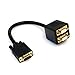 StarTech.com 1 ft. VGA to VGA Splitter Cable - M/F Dual Monitor Video Cable Splitter (VGASPL1VV) Black