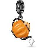 GNOCE Halloween Pumpkin Coffee Pot Pendant Charm Sterling Silver Dangle Halloween Charm Fit Bracelet/Necklace for Women Wife/Jewelry Gift