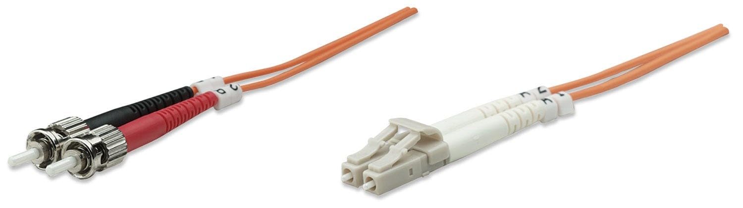 Fibre Optic Patch Cable, Duplex, Multimode, LC/ST, 62.5/125 µm, OM1, 3 m, LSZH, Orange, Lifetime Warranty