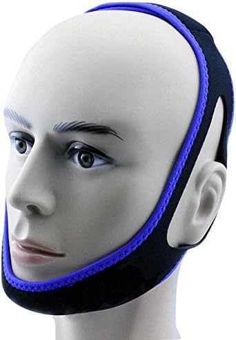 Anti Snore Chin Strap by NONPAREIL - Quieter Nights for Mouth Breathers and Their Companions, Cool Blue (X-Long 30")