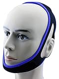 Anti Snore Chin Strap by NONPAREIL - Quieter Nights for Mouth Breathers and Their Companions, Cool Blue (Regular 27