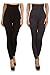 Women's Empire Waist Tummy Compression Control Top Leggings, French Terry Lining