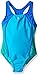 Speedo Girl's Swimsuit One Piece Mesh Splice Thick Strap , Cyan, 14