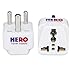 Hero Premium US to India Power Adapter Plug (Type D, Pack of 3, Grounded)