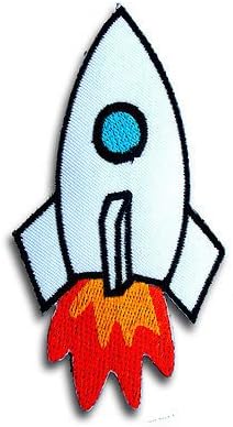 Cute Rocket Space DIY Embroidered Sew Iron on Patch