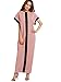 Verdusa Women's Summer Short Sleeve Color Block Pocket Shift Long Maxi Dress Pink L