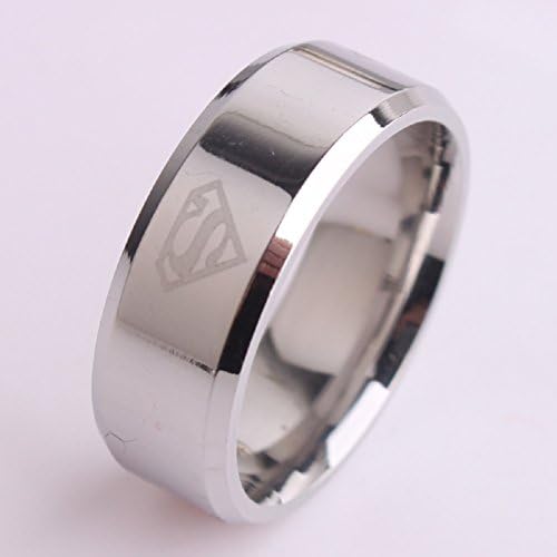 Superman Logo Stainless Steel Ring - Silver (9)