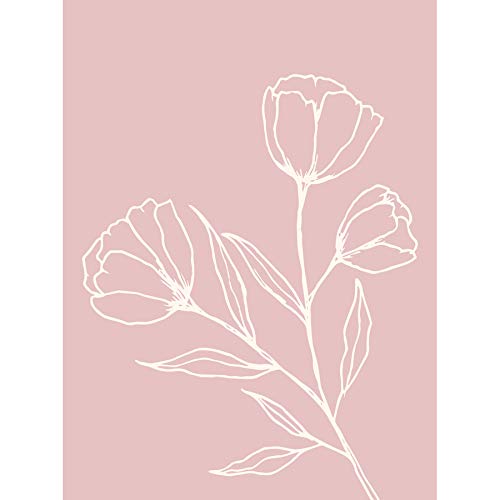 Wee Blue Coo Blush Pink Plant Poppy Flowers White Art Print Canvas Premium Wall Decor Poster Mural