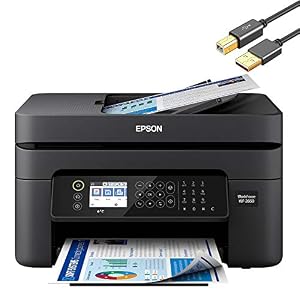 Epson WF Series Wireless All-in-One Color Inkjet Printer/Print Scan Copy Fax/White