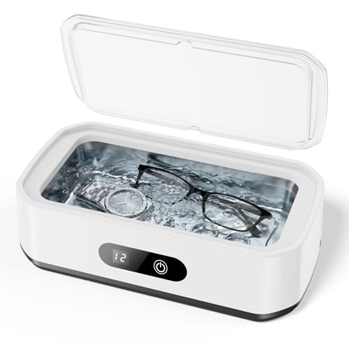 Limpiador Ultrasónico, Máquina de Limpieza Ultrasonidos 650 ml 45 kHz con 5 Modos de Tiempo y Pantalla Digital, Ultrasonic Cleaner para Gafas, Joyas y Relojes