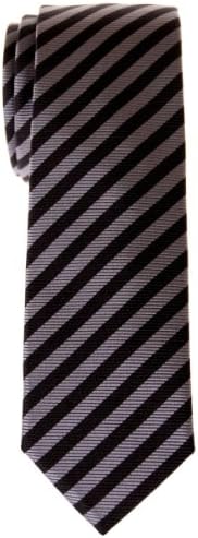 Retreez Stripe Woven Skinny Tie - Brown & Black, 58" Long, 2" Wide (Dry Clean Only)