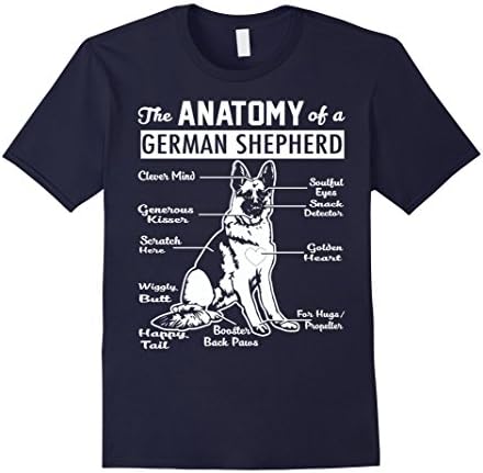 Men's The Anatomy Of A German Shepherd Shirt 2XL Navy