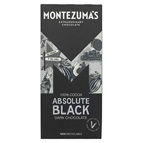 Montezuma's - Absolute Black Dark Chocolate 100% Cocoa Bar - 100g (Pack of 5)
