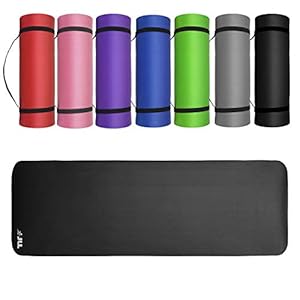 JLL® Yoga Mat Extra Thick 10mm/15mm Non-Slip Pilates Workout Exercise Mat available in Black/Blue/Purple/Pink/Green/Red. Also Ideal as Camping Mat.