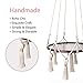 Mkono Hanging Shelf Macrame Plant Hanger Flower Pot Holder Boho Home Decor (with Wood Plate)