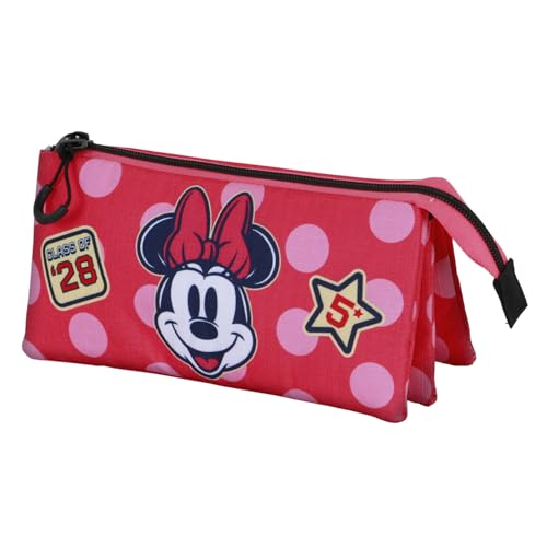 Disney Minnie Mouse Class-Trousse Triple, Rose, 23 x 11 cm