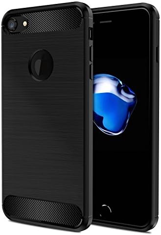 iPhone 7/iPhone 8 Carbon Fiber Rugged Black Case with Flexible Textured Design