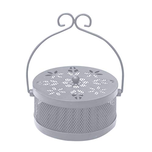 DIGOOD Mosquito Coil Holder Retro Portable Mosquito Incense Burner for Home and Garden (Gray)