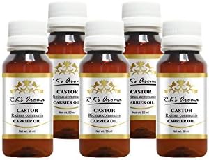 Rks Aroma Castor Carrier Oil 100% Pure and Natural Cold Pressed, 50 ml (Pack of 5)