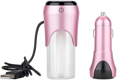 ShiRui 4 in 1 Car Air Humidifier Protable Mini Ultrasonic Cool Mist Humidifier, Silent Essential Oil Diffuser Aromatherapy With Double USB Port (Pink)