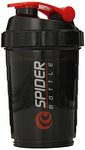 Spider Bottle Maxi 2Go Two Compartment Bottle, Black/Red, 500ml/16oz