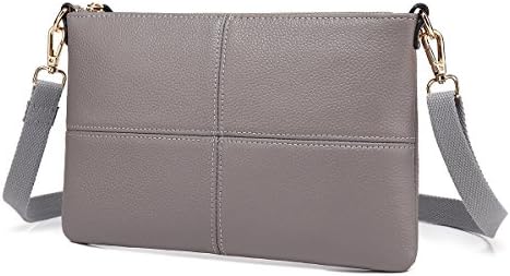 Women Leather Crossbody Bag,Clutch Purse Shoulder Bag for Travelling Grey