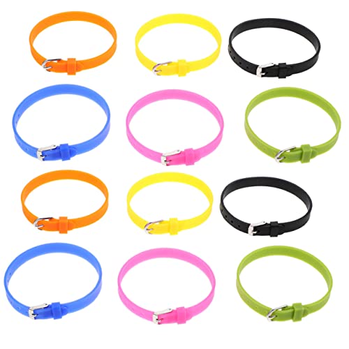 STOBOK 12pcs Watch Bands Diy Silicone Watch Strap Autism Awareness Bracelet Multi-function Stretch Wristband