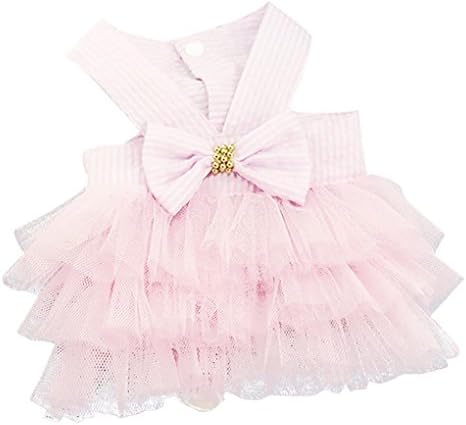 Letdown Puppy Dress, Hot Sale, Bubble Skirt Stripe Lace Bow Princess Dresses for Dog