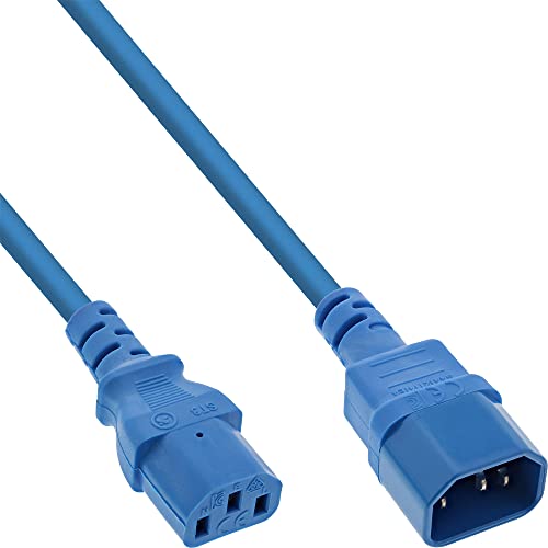 InLine® Extensión de aparatos fríos, C13 a C14, Azul, 0,75 m