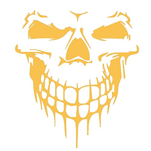 Aobiny Car Stickersï¼ŒVehicle Decals Vinyl Skull Skeleton Body Decal Reflective Car Stickers Vehicle Styling Removable Waterproof Sticker (Yellow)