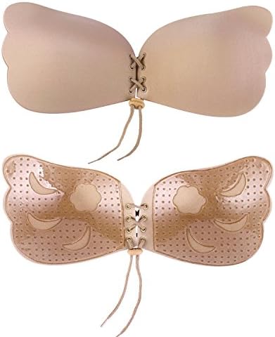 UGBABA Strapless Sticky Bra Backless Self Adhesive Invisible Push up Reusable Silicone Bras
