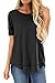 JomeDesign Summer Tops for Women Short Sleeve Side Split Casual Loose Tunic Top