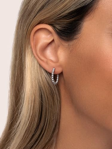 Singularu - brincos dana dots em aço com acabamento brilhante. oval com fecho congo/click. joias para mulheres