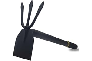 LEHOOD Garden Hoe and Cultivator, Long Heavy Duty Hand Hoe with Tiller, 2 Section Handle, Carbon Steel Blade, Cultivator Hoe Garden Tools for Loosening Soil, Digging