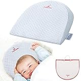 Baby Bassinet Wedge for Acid Reflux Relief Better Sleep Infant Incline Positioner Newborn Sleeping Pillow with Cotton Waterproof Removable Cover and 3 EBooks