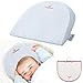 Baby Bassinet Wedge for Acid Reflux Relief Better Sleep Infant Incline Positioner Newborn Sleeping Pillow with Cotton Waterproof Removable Cover and 3 EBooks