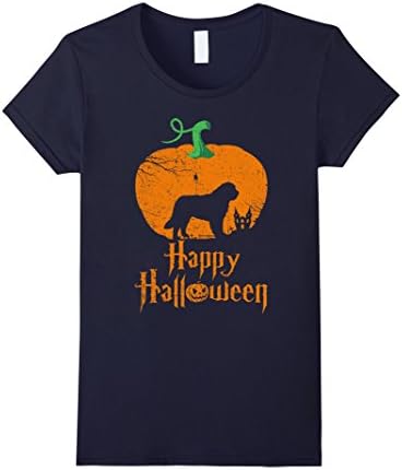 Womens SAINT BERNARD In Pumpkin Happy Halloween T-shirt XL Navy