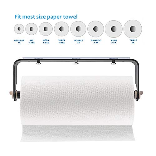 ORLESS Adhesive Paper Towel Holder Under Cabinet & Wall Mount, No Drilling Suitable for Kitchen Bathroom - Black - Thumbnail 4