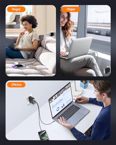 NOVOO 120W USB C Charger with 1 PD 100W Type C Cable, Compact 3-Port GAN III PPS Wall Charger, for MacBook Pro 14", DELL XPS 13, iPad Pro, iPhone 15, Galaxy S23, Note 20, Apple Watch
