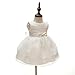 Meiqiduo Baby Girls Dresses Christening Wedding Pageant Bow Formal Dress Ivory White (3M/0-6months)