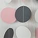 HEARTFEEL 2 Sets of 6.5 Feet Long Circle Dots Paper Garland Hanging Décor White Grey Baby Pink Party Decoration (CC-1)