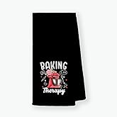 FULSOE Baking is My Therapy Kitchen Towels Dishcloths 24"x16",Baking Floral Mixer Tea Towels Dish Towels Hand Towels,Gifts for Bakers Baking Lovers Girls Women