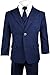 Black n Bianco Big Boys Solid Suit and Tie (12, A Navy)