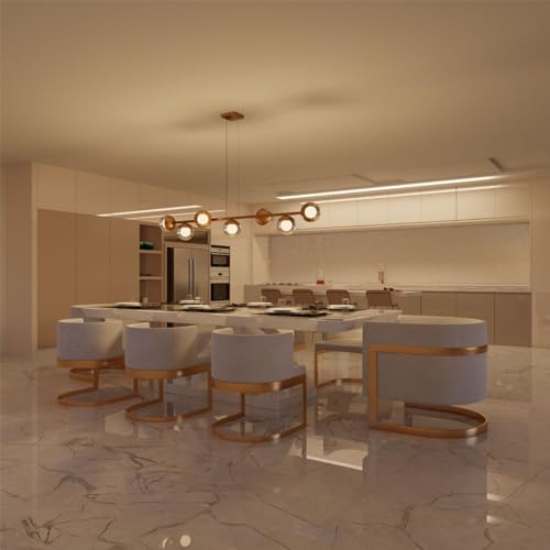Pendente lustres Luminária de Teto Jabuticaba Dourado com 7 Globos de Vidros Ambar 12cm Bivolt aluminio Iluminação Sala, Cozinha, Quarto, Escritorio, Sala de Jantar e Estar