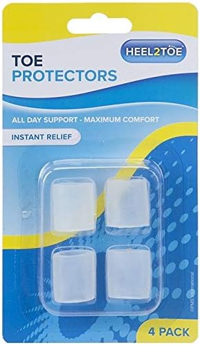 4 in a Pack Toe Protectors - Soft Gel Toe Sleeves to Reduce Foot Pain, Beige