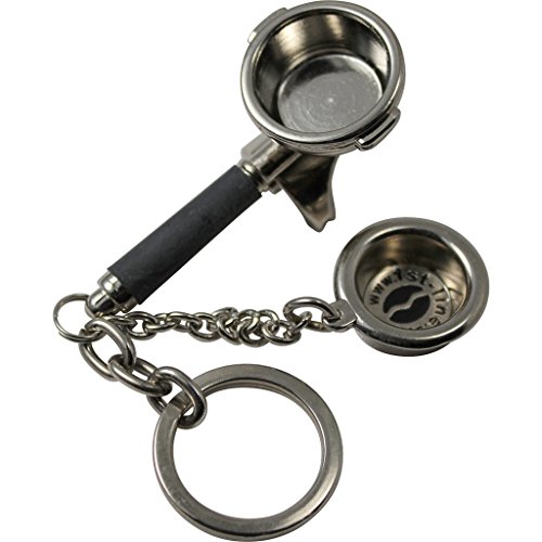 1st-line Espresso/Coffee Portafilter Keychain - 17mm, dual spout (D209)