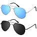 Elimoons Polarized Aviator Sunglasses for Men and Women, Metal Frame Mirrored Lens, UV400 Lens Protection