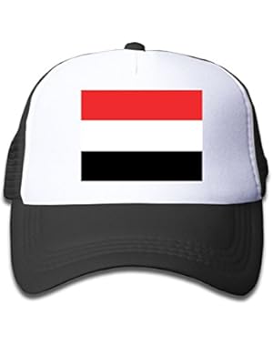 Yemeni Flag Boy & Girl Grid Baseball Caps Adjustable sunshade Hat For Children