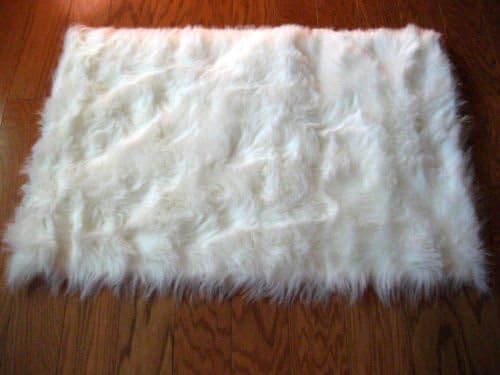 White Fux Sheepskin Rug Fur Blanket Area Shag Rug (2'X3')