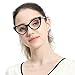 SOOLALA Ladies 50mm Lens Fashion Designer Cat Eye Reading Glasses Customized Strengths, PinkBlueLeo, 1.75